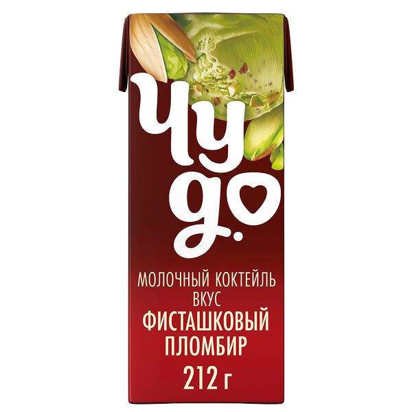 Коктейль молочный Чудо со вкусом Фисташковый пломбир 2% 212 г