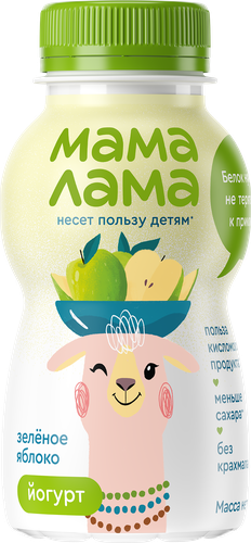 

Йогурт питьевой Мама Лама Зелёное яблоко 2.5% 200 г