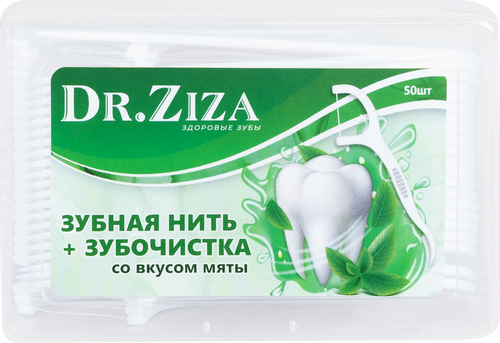 

Флоссеры Dr.Ziza зубная нить с зубочисткой со вкусом мяты 50 шт.