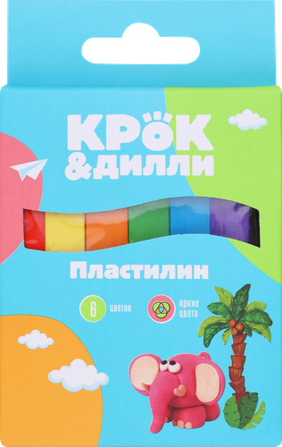 

Пластилин Крок&Дилли 6 цветов 6 шт