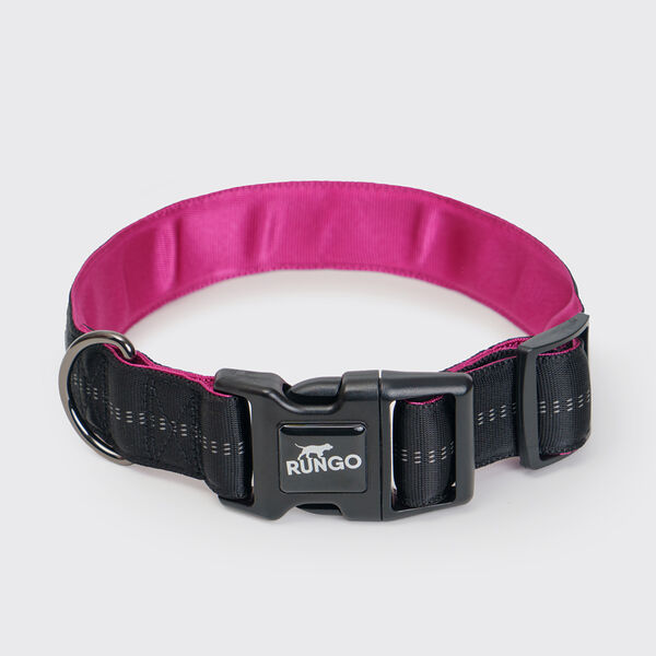 Ошейник Rungo Downtown Extra Wide L-XL: 55–70 см х 38 мм черный с орхидеей