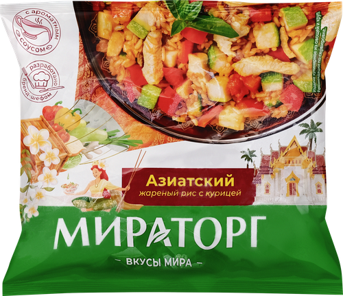 

Смесь овощная Мираторг Азиатский жареный рис с курицей замороженная 400 г
