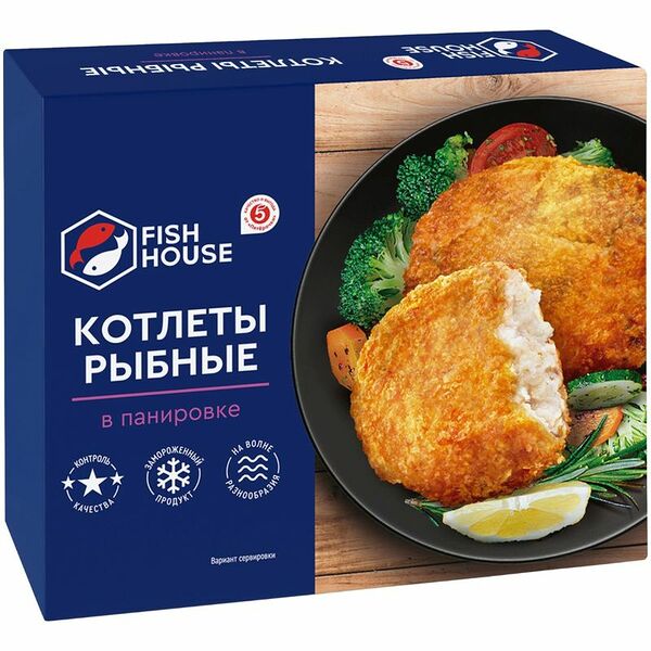 Котлеты рыбные Fish House в панировке замороженные 300 г