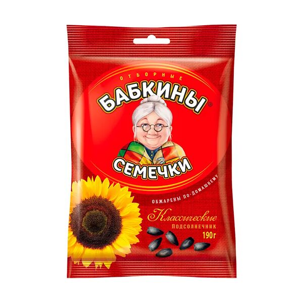Семечки подсолнечника жареные, Бабкины семечки, 190 г