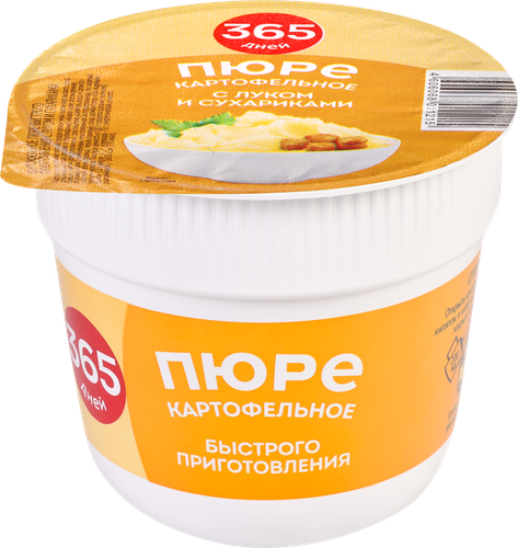 

Пюре картофельное 365 ДНЕЙ с луком и сухариками быстрого приготовления, 40г