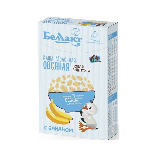 Каша зерно-молочная Беллакт б/р овсяная с бананом 250г ДП