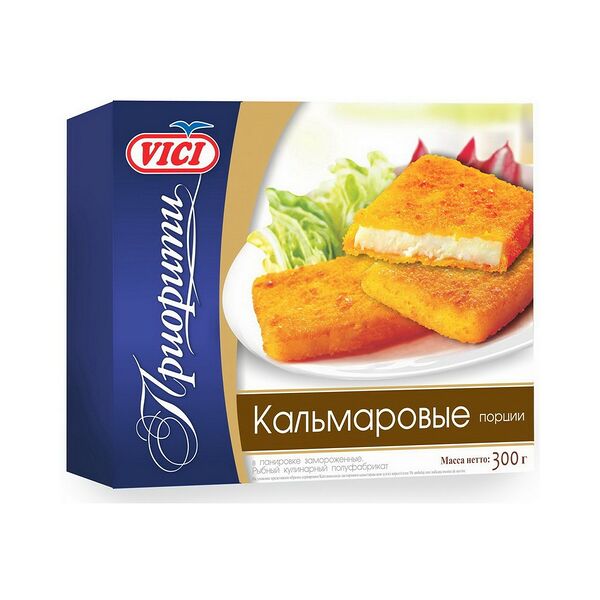 Порции из кальмара гигантского филе-кусочки в панир обжар зам Premium 300г