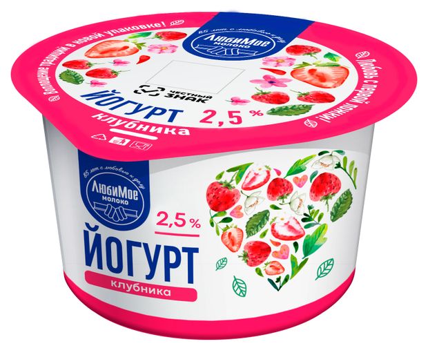 

Йогурт Любимое Молоко Клубника БЗМЖ 230 г