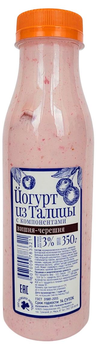 

Йогурт питьевой Из Талицы Вишня-черешня 350 г