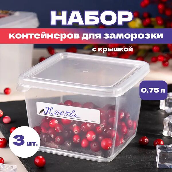 Набор контейнеров для заморозки, 3 шт.