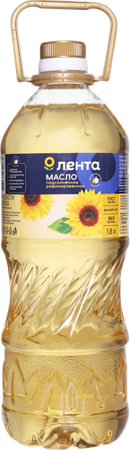 

Масло подсолнечное ЛЕНТА рафинированное дезодорированное высший сорт 1800 мл