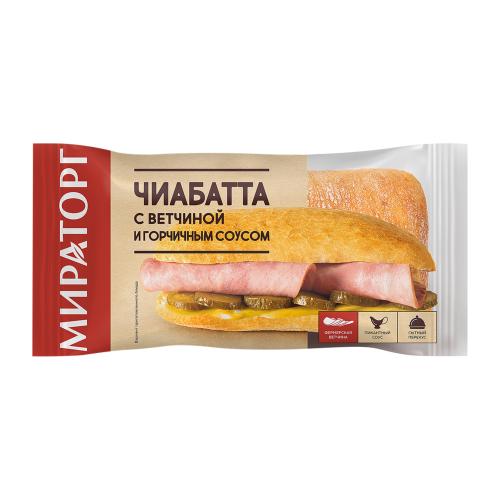 

Чиабатта Мираторг с ветчиной и горчичным соусом 190 г