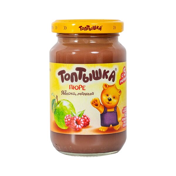 Пюре фруктовое Топтышка яблоко малина с/сах с 5мес190г ДП