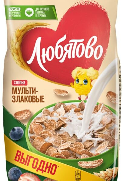 Хлопья Любятово Мультизлаковые 450г