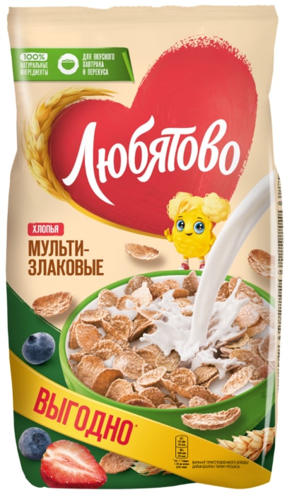 

Хлопья мультизлаковые Любятово 450 г