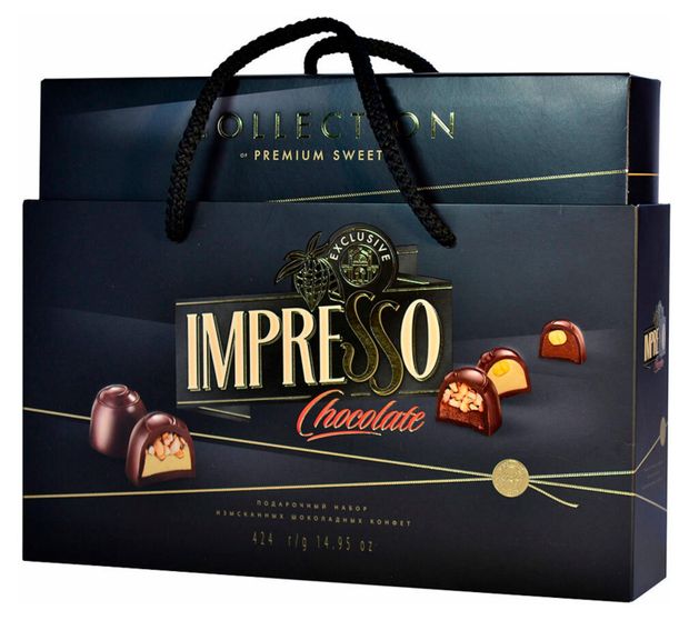 

Набор конфет шоколадные Impresso Premium чёрный 424 г
