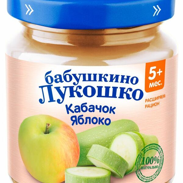 Пюре Бабушкино Лукошко Кабачок-Яблоко с 5 месяцев 100 г