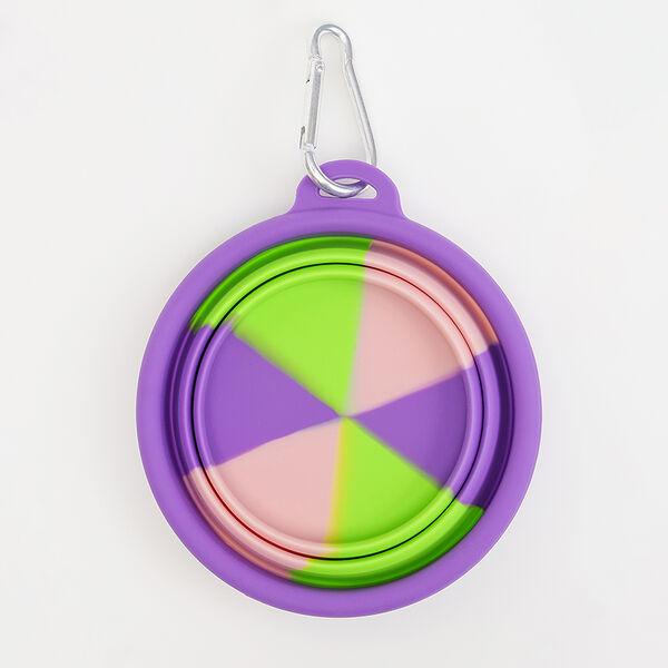 Миска силиконовая Rurri Mix color складная для кошек и собак 10х5 см 240 мл яркая