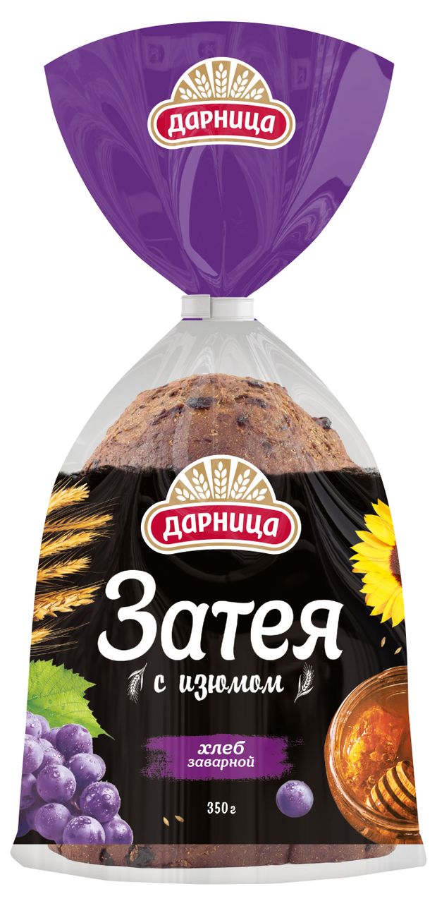 

Хлеб Дарница Затея заварной в нарезке с изюмом 350 г