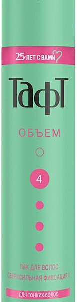 Лак для укладки волос Тафт Объем сверхсильная фиксация 4 225 мл