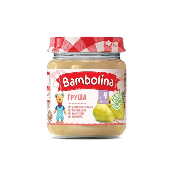 Пюре фруктовое Bambolina из груш 100г пауч ДП