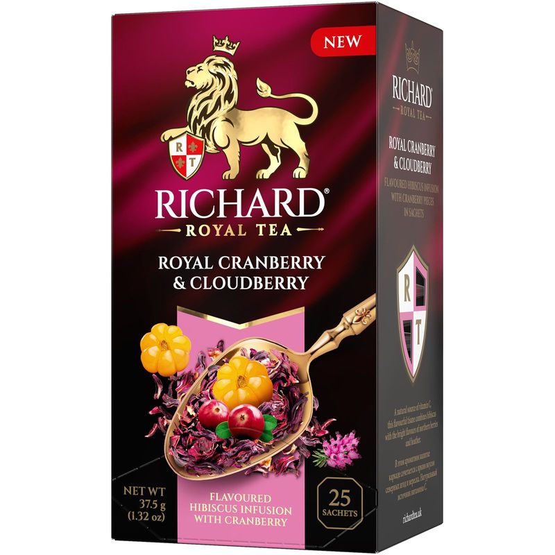 

Чай травяной Richard Herbal Infusion Cranberry&Cloudberry ароматизированный 25х1.5 г