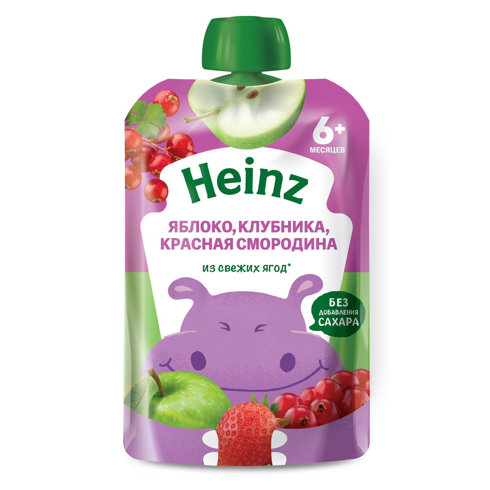 

Пюре Heinz natural яблоко-клубника-красная смородина с 6 месяцев