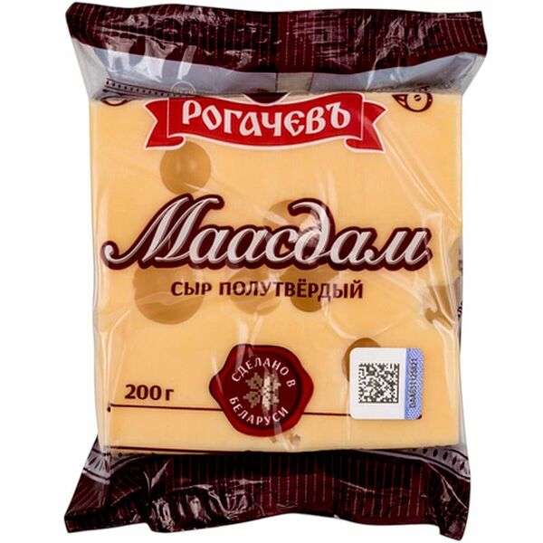 Сыр Рогачевъ Маасдам полутвёрдый 45% 200 г