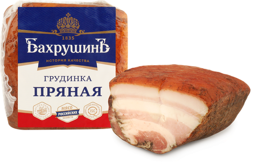 

Грудинка Бахрушинъ пряная копчёно-варёная вес