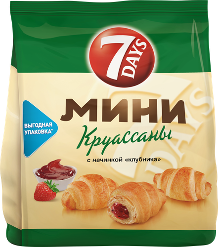 

Мини круассаны 7 Days c начинкой клубника 105 г