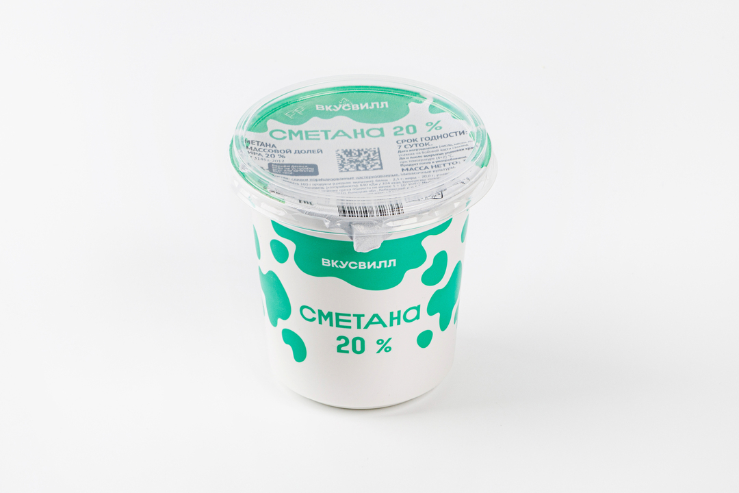 

Сметана ВкусВилл 20% 350 г
