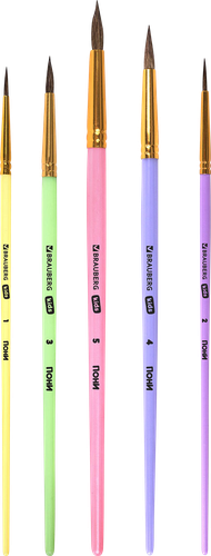 

Кисти Brauberg Kids Пони круглые N 1-5 5 шт.