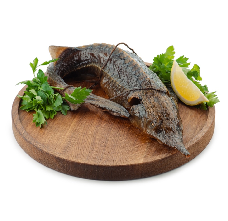 

Осетр Азбука Вкуса горячего копчения тушка вес