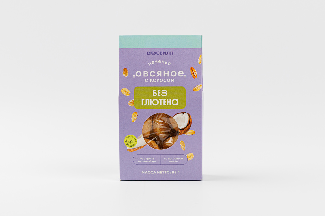 

Печенье ВкусВилл Овсяное с кокосом без глютена 85 г