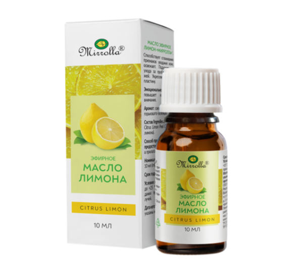 Масло эфирное Mirrolla лимон 10 мл
