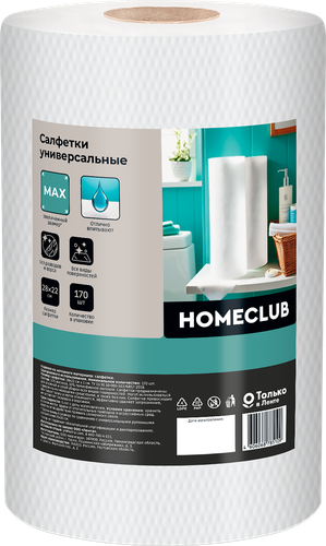 

Салфетки Homeclub Max в рулоне 28х22 см