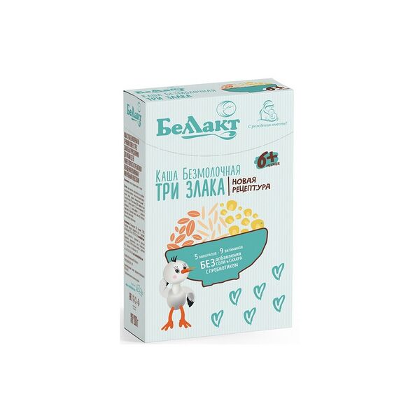 Каша сух. безмолочная на зерновой основе из трех злаков обог вит, мин вес 200г. ДП Беллакт