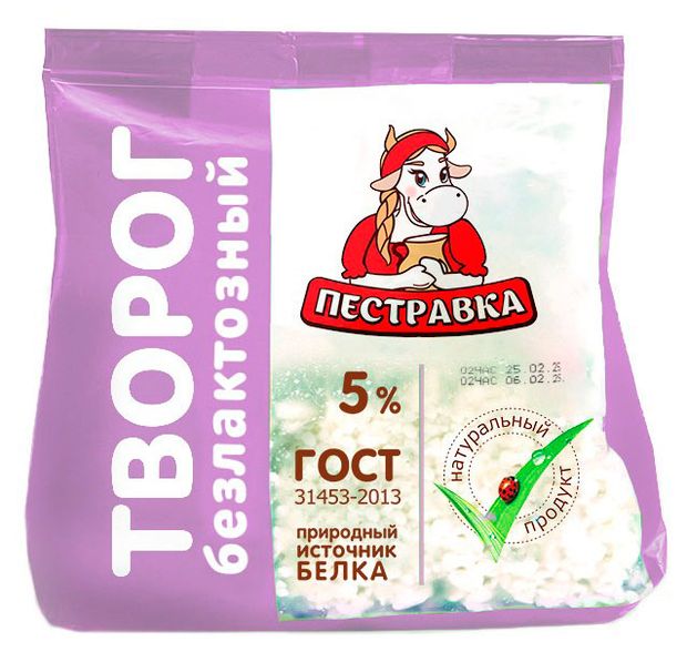 

Творог Пестравка безлактозный 5% 180 г