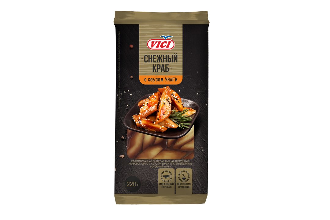 

Крабовое мясо Vici Снежный краб с соусом унаги 220 г