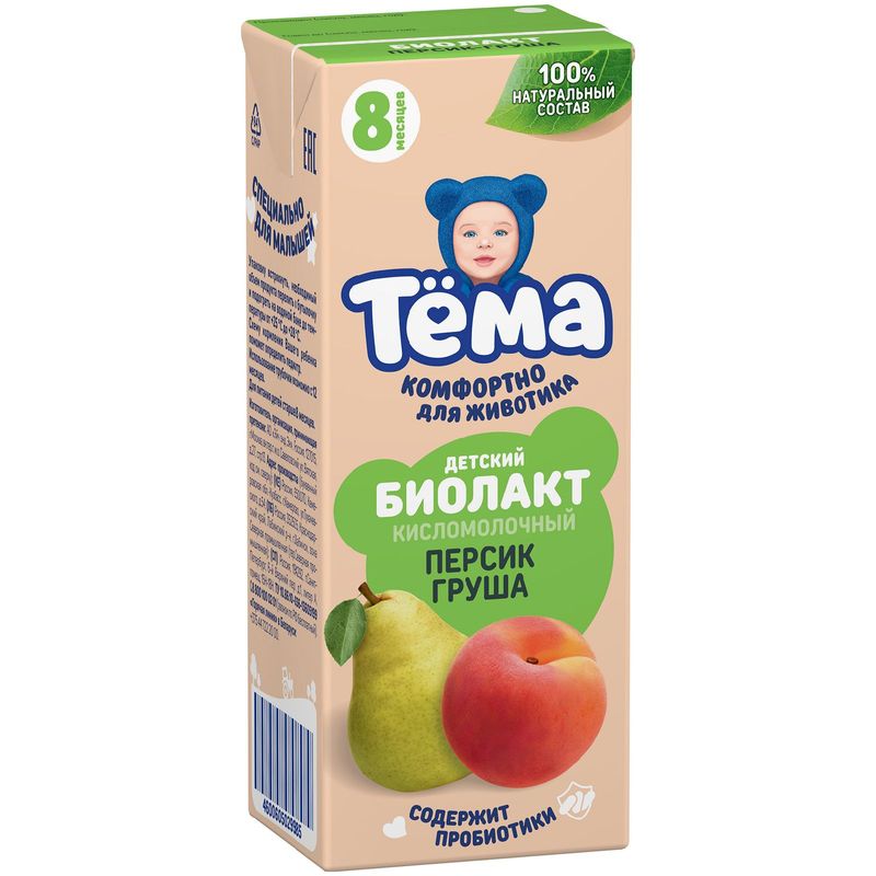 

Биолакт детский Тёма персик груша 3% без змж 206 г