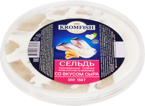

Сельдь Кromfish Филе-кусочки в майонезе со вкусом сыра 150 г