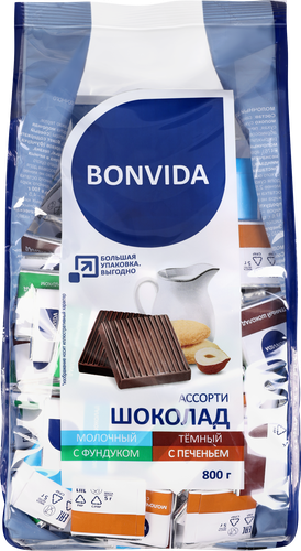 

Шоколад Bonvida ассорти темного и молочного шоколада 800 г