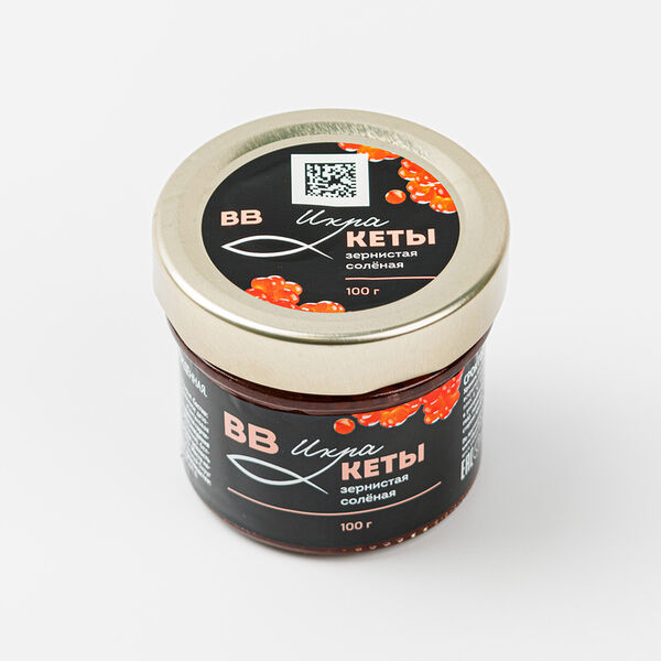 Икра кеты ВкусВилл зернистая соленая охлажденная, 100 г