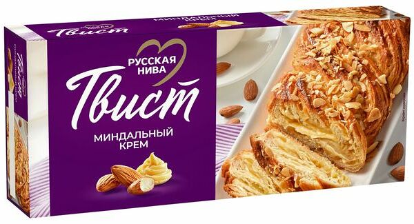 Рулет слоеный Русская Нива Твист Миндальный крем 300 г
