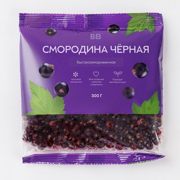 Смородина черная свежезамороженная, 300г