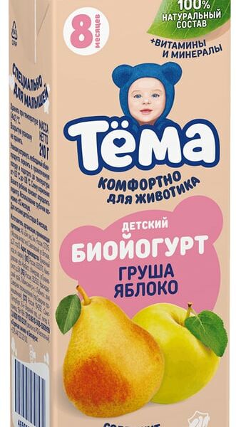 Биойогурт питьевой Тема груша-яблоко 2.8%, 210 г