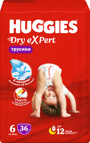 

Подгузники-трусики Huggies Dry Expert 6-XL 15-25 кг 36 шт.