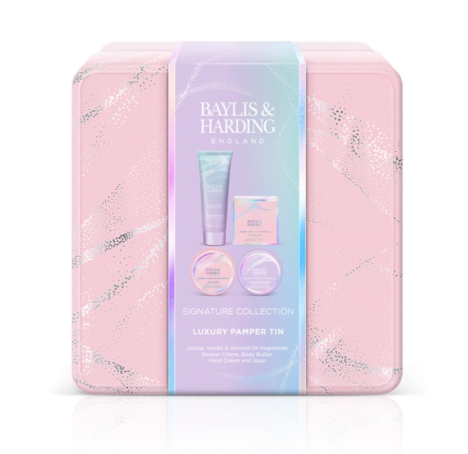 

Набор Baylis&Harding Luxury Pamper Tin Крем для душа 50 мл, масло для тела 50 мл, крем для рук 50 мл, мыло 50 г