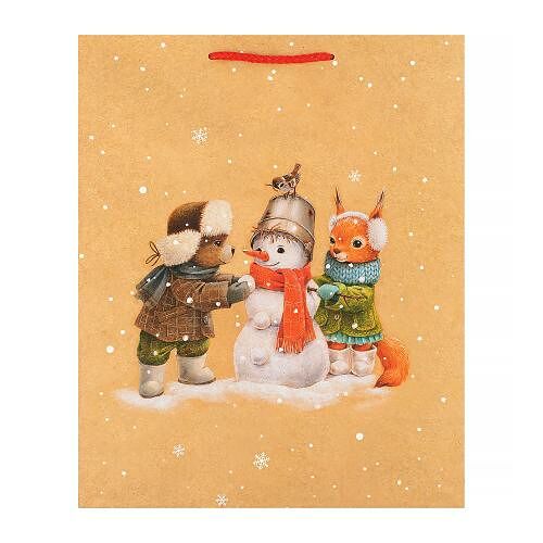 Подарочная сумка Новогодняя в ассортименте 26х32х12 см