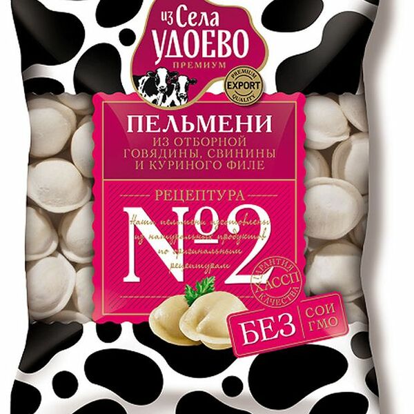 Пельмени Из села Удоево из отборной говядины, свинины и куриного филе рецептура №2, 800 г
